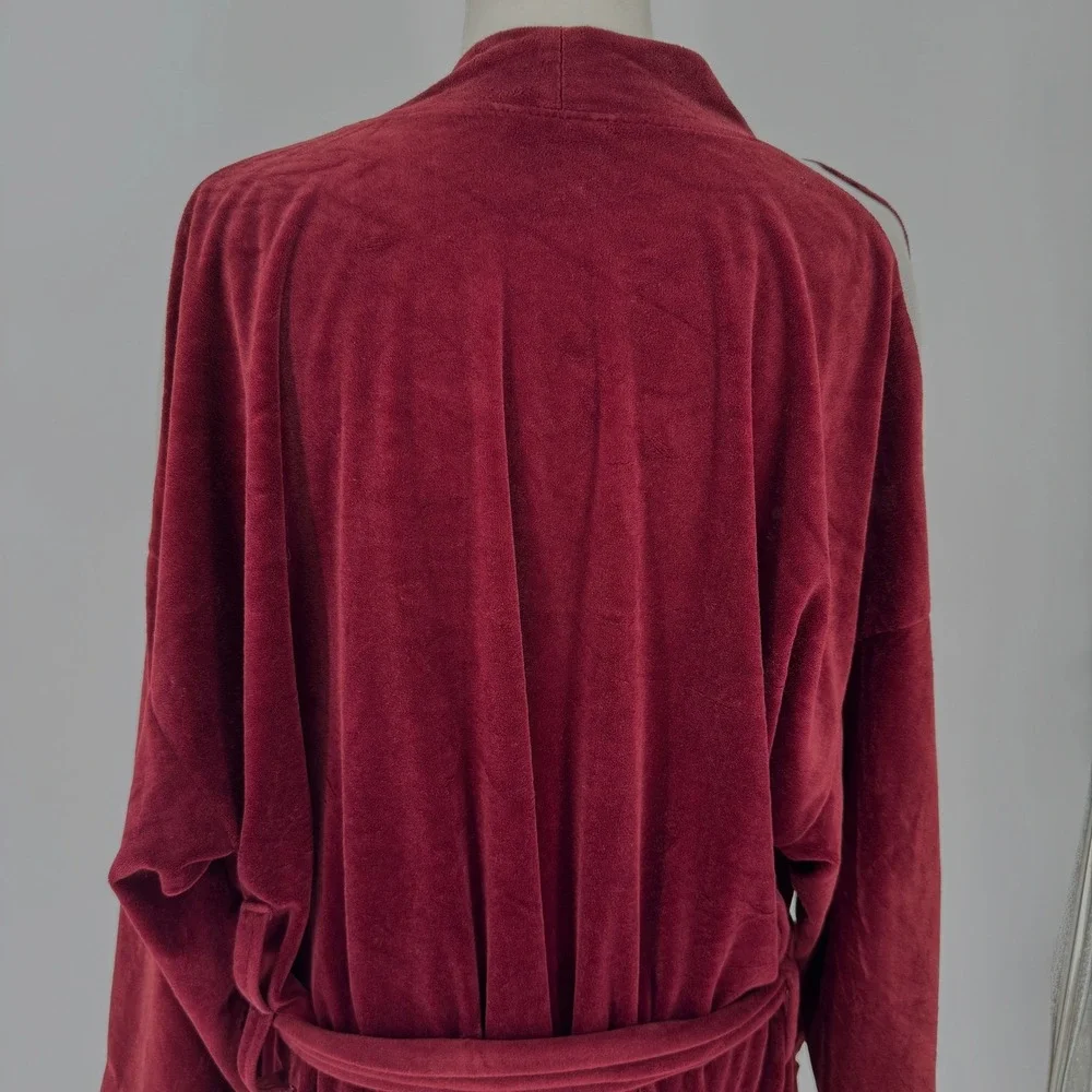Vintage Y2K Christian Dior Monsieur Robe OS Burgundy Velour Racing Stripe Luxury